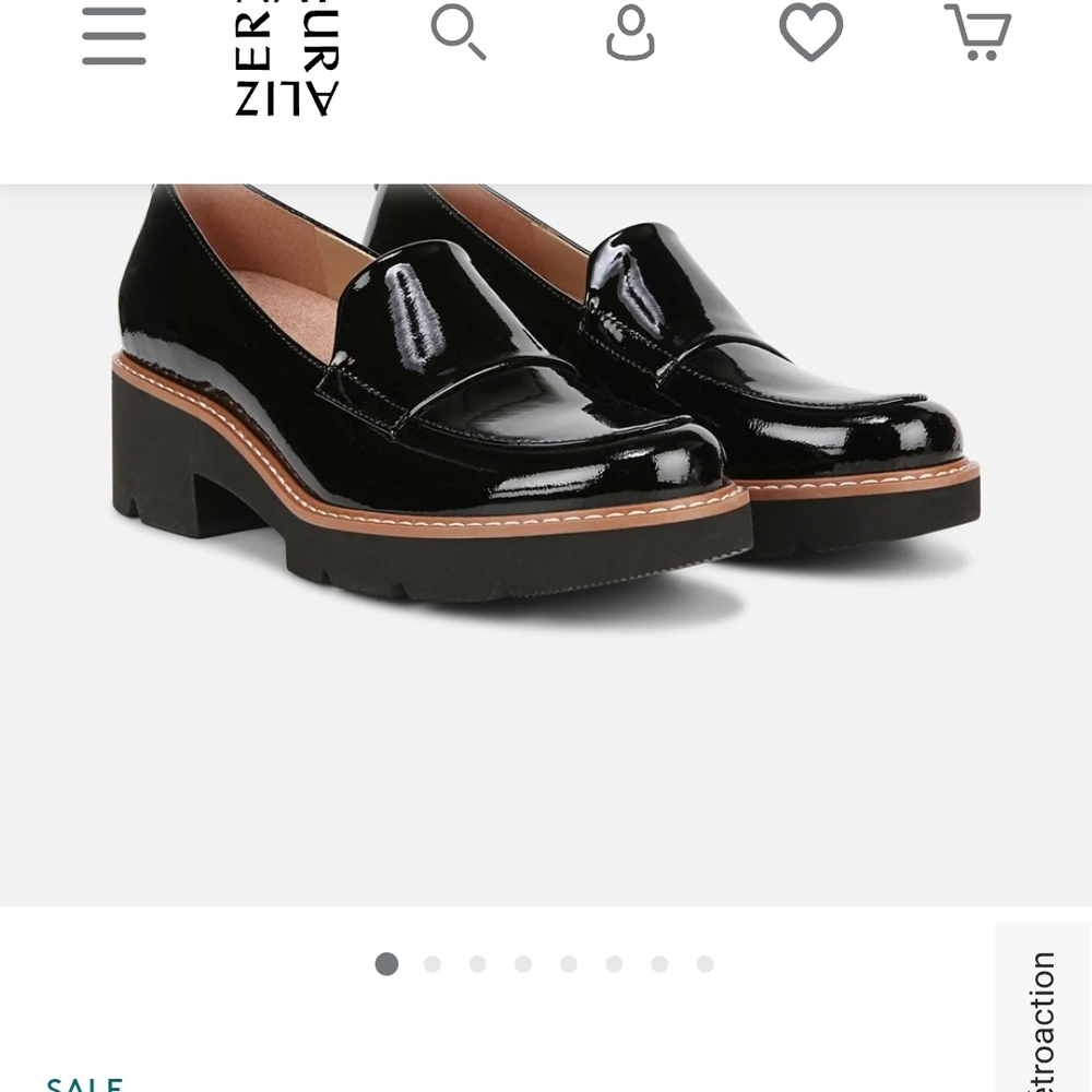 Naturalizer Glossy Black Patent Leather  Platform Loafers